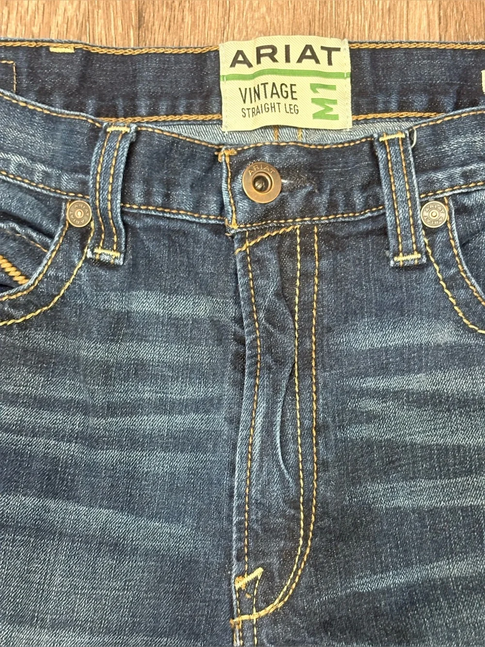 ARIAT MEN'S M7 ROCKER SUMMIT SLIM STRAIGHT STRETCH DENIM JEANS Size 36/34